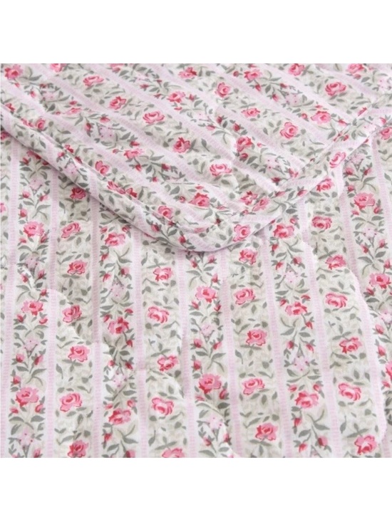 Laura Ashley Other - Pink Floral Striped KING 3 Pc. Quilt Set ~ 100% Cotton ~ Timeless All Seasons